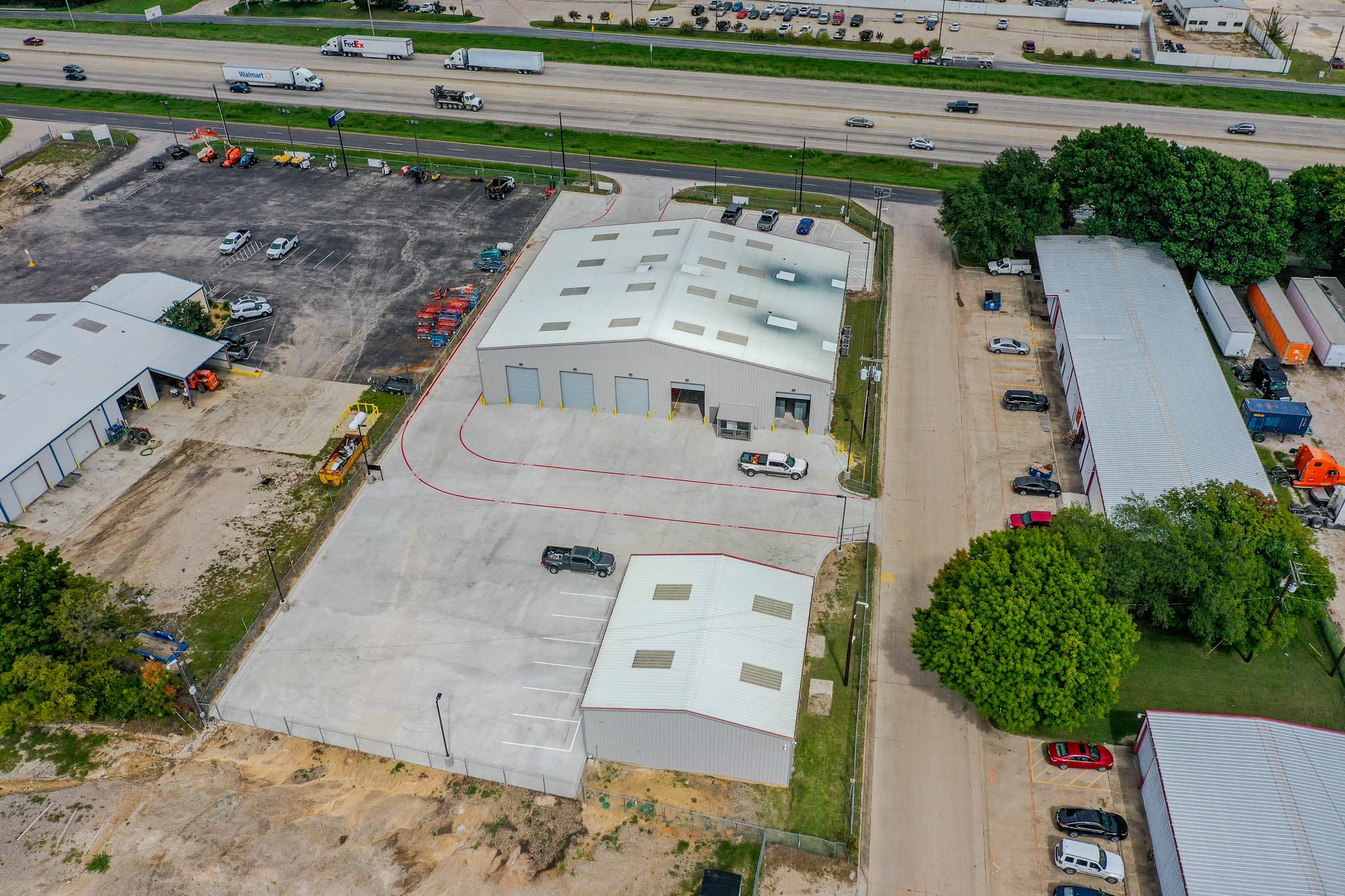 Aerial view of SYB Builders commercial construction project